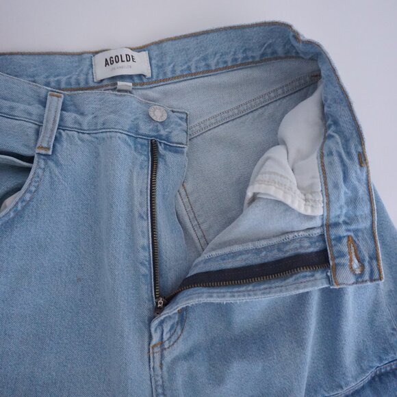 Agolde Los Angeles Utility Wide Leg Jeans Light Wash 90s Minimalist Model Off 28 - Picture 10 of 14